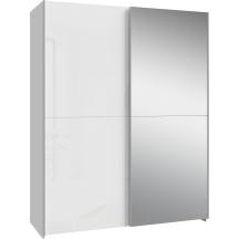 Szafa przesuwna 2-drzwiowa z lustrem SHMS72233-C04 Biały / Biały Połysk SCHACH&MATT Podstawowe
