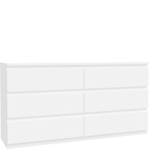 Komoda 6 szuflad EMOK221-120 Biały EDMORE Podstawowe