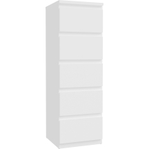 Komoda wysoka 5 szuflad EMOK311-120 Biały EDMORE Podstawowe