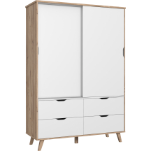 Szafa przesuwna 2 drzwi 4 szuflady VNKS821-C338 VANKKA Podstawowe