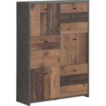 Komoda wysoka SQNK321-C764 Beton Ciemnoszary / Old Wood Vintage BEST CHEST Podstawowe