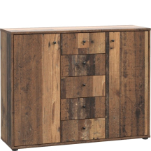 Komoda 5 szuflad 2 drzwi T2KK45-H51 Old-Wood Vintage NET106 Podstawowe