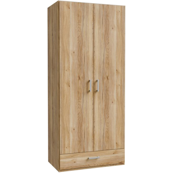 Szafa ubraniowa 2D 90 cm z szufladą ECBS923-D108 ECONOBOX 2 Podstawowe