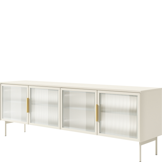 Szafka RTV kaszmir ze szklanymi drzwiami i oświetleniem LUMI Podstawowe