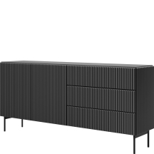 Komoda 2-drzwiowa z szufladami czarna MUTI CZARNY Podstawowe