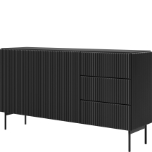 Komoda 147 cm 2-drzwiowa z szufladami czarna MUTI CZARNY Podstawowe