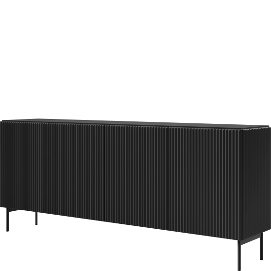 Komoda 195 cm 4-drzwiowa czarna MUTI CZARNY Podstawowe