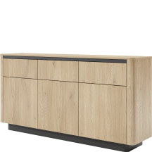 Komoda do salonu Dąb Cremona 3-drzwiowa 3 szuflady TORRO Podstawowe