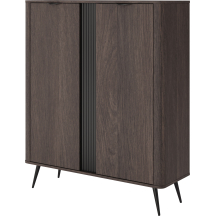 Wysoka komoda 2-drzwiowa z ryflowaniem Dąb Dunin VERIS Podstawowe