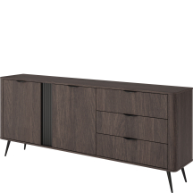 Szeroka komoda na wysokich nóżkach Dąb Dunin VERIS Podstawowe