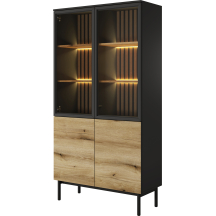 Witryna wysoka z oświetleniem LED Dąb Evoke LANG Podstawowe