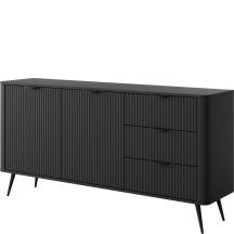 Komoda ryflowana czarna 2-drzwiowa LANTE CZARNY Podstawowe