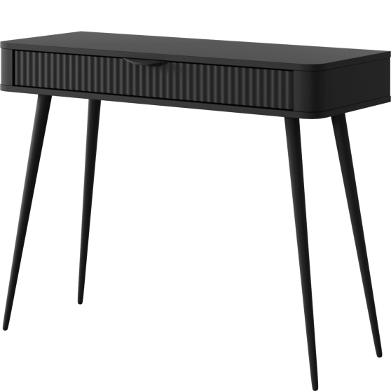 Toaletka z szufladą ryflowana czarna LANTE CZARNY Podstawowe