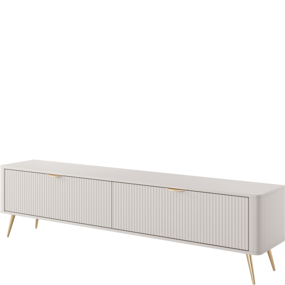 Szafka RTV 200 cm ryflowana beżowa 2-drzwiowa LANTE BEŻ Podstawowe