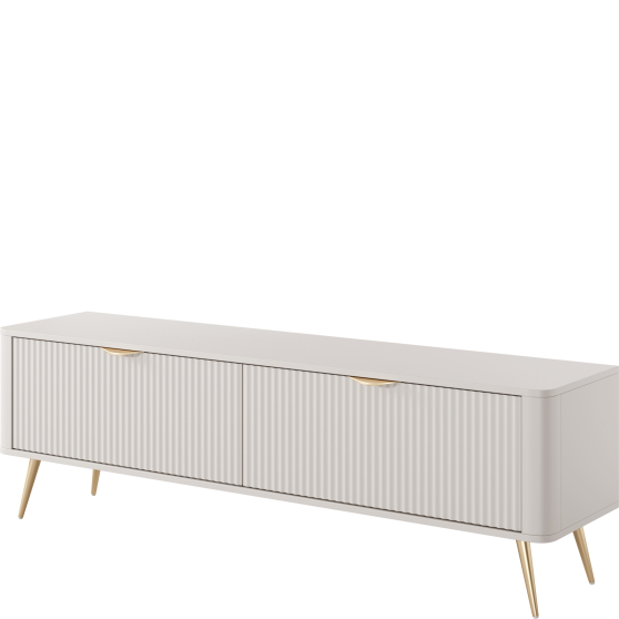 Szafka RTV 163 cm ryflowana beżowa 2-drzwiowa LANTE BEŻ Podstawowe