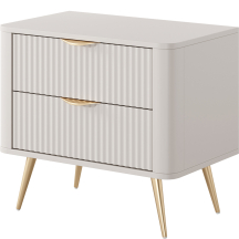 Szafka nocna ryflowana beżowa z szufladami LANTE BEŻ Podstawowe