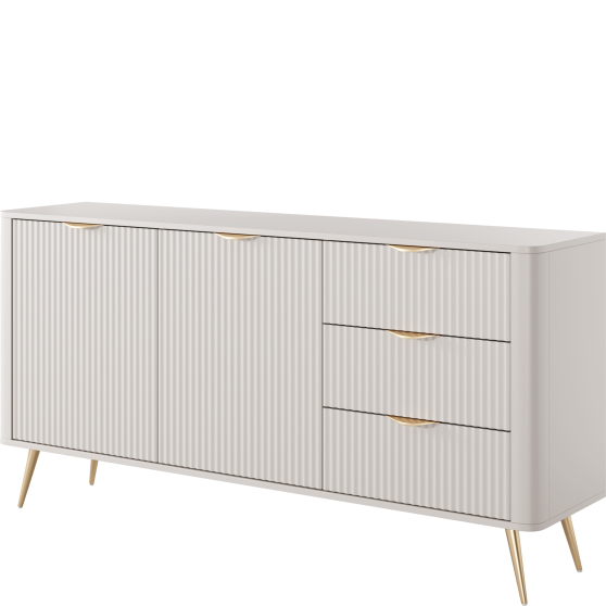 Komoda ryflowana beżowa 2-drzwiowa LANTE BEŻ Podstawowe