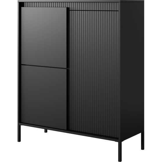 Komoda wysoka 3-drzwiowa kolor czarny SENSO CZARNY Podstawowe