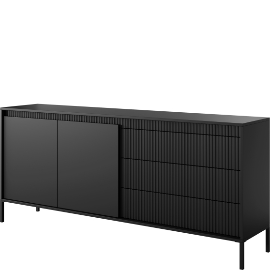 Nowoczesna komoda 2-drzwiowa 187 cm Czarny SENSO CZARNY Podstawowe