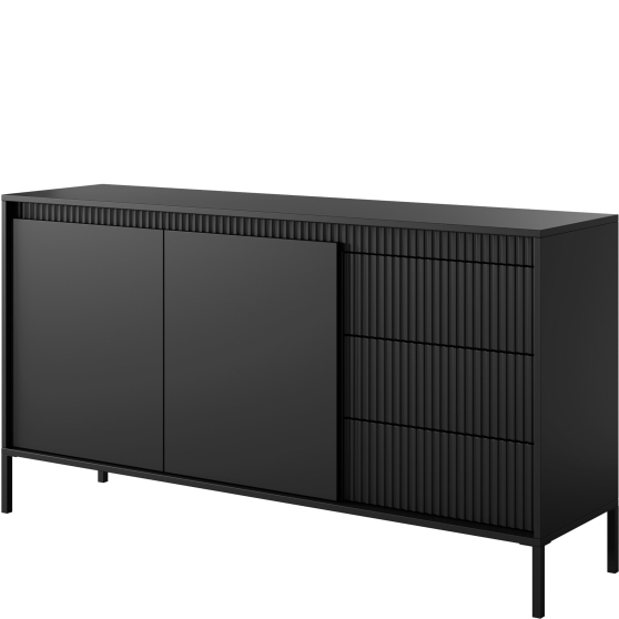 Nowoczesna komoda 2-drzwiowa 153 cm Czarny SENSO CZARNY Podstawowe