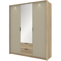 Szafa 3-drzwiowa z lustrem Dąb Terra LETTO Podstawowe