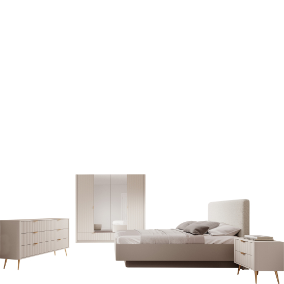 Zestaw mebli do sypialni beż LANTE SYPIALNIA Podstawowe