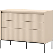 Komoda 3 szuflady z ryflowanymi frontami TS-05 Beż Piaskowy TREND SYPIALNIA Podstawowe