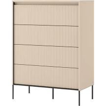 Komoda do sypialni z ryflowanymi frontami TS-04 Beż Piaskowy TREND SYPIALNIA Podstawowe