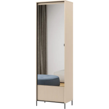 Wąska szafa z lustrem do przedpokoju TG-01 Beż Piaskowy TREND GARDEROBA Podstawowe