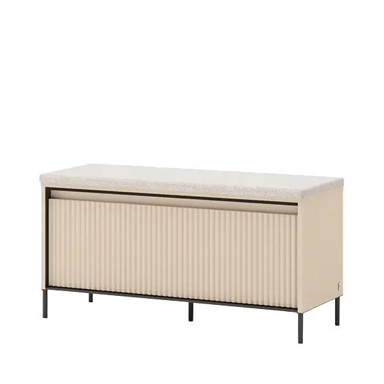 Niska komoda z podświetleniem siedzisko do przedpokoju TG-05 Beż Piaskowy TREND GARDEROBA Podstawowe