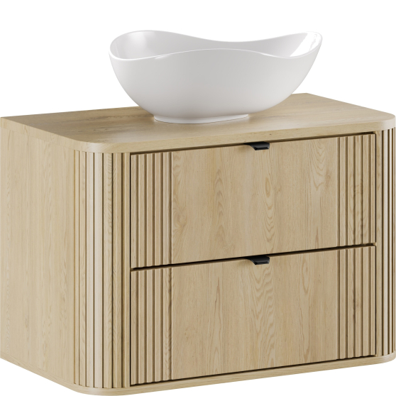 Szafka łazienkowa wisząca z umywalką 80 cm OVALIA CREMONA Podstawowe