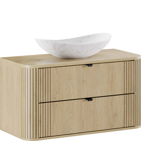 Szafka łazienkowa wisząca z umywalką 100 cm OVALIA CREMONA Podstawowe