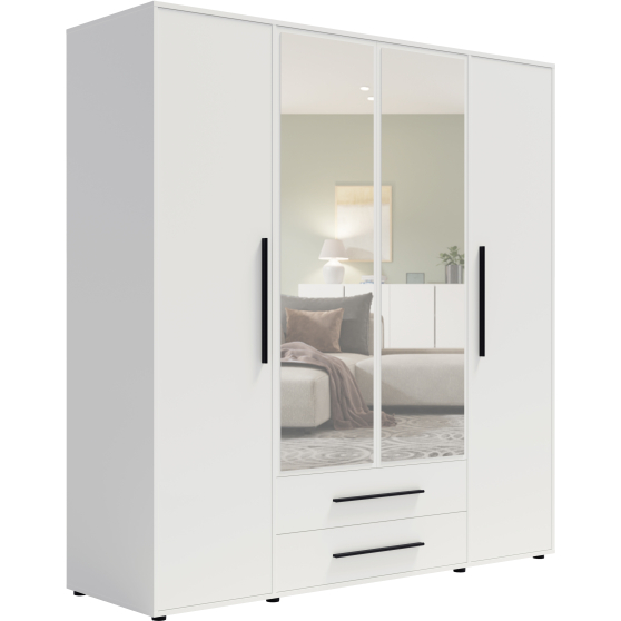 Szafa 4-drzwiowa z lustrem MAXIONE Podstawowe (4)