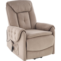 Fotel wypoczynkowy rozkładany elektrycznie HORTON Beżowy Podstawowe