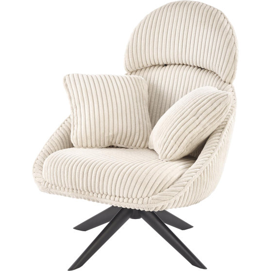 Fotel wypoczynkowy obrotowy MERRY 2 Kremowy Podstawowe