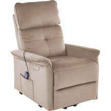Fotel wypoczynkowy rozkładany z funkcją masażu i USB SEMIR 2 Beż Podstawowe