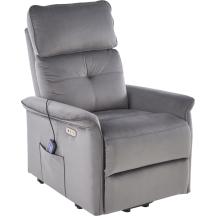 Fotel wypoczynkowy rozkładany z funkcją masażu i USB SEMIR 2 Popielaty Podstawowe