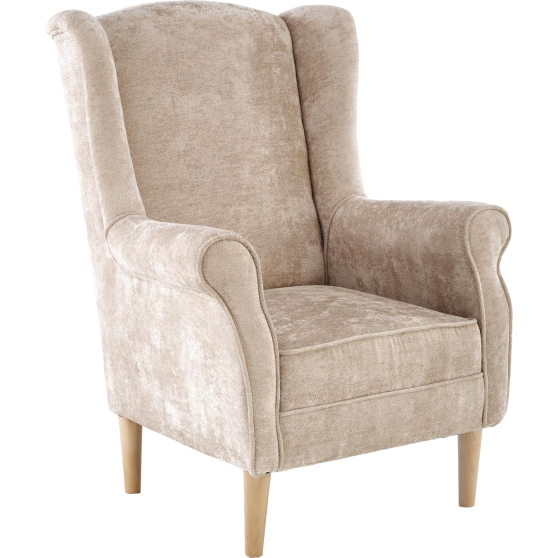 Fotel do salonu uszak HERMES Beżowy Podstawowe