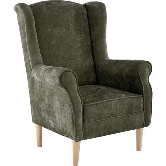 Fotel do salonu uszak HERMES Oliwkowy Podstawowe