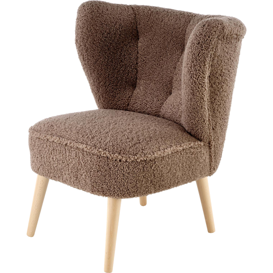 Fotel w stylu boho MOCCA Ciemny Brąz Podstawowe