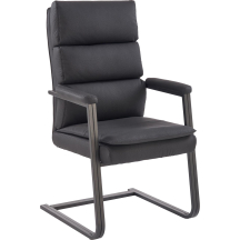 Krzesło konferencyjne ADRIANO SKID Czarne Podstawowe