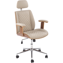 Fotel obrotowy gabinetowy TIMBER Orzech / Beż Podstawowe