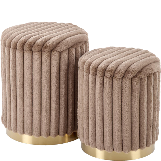 Zestaw dwóch puf FIDO Cappuccino / Złoty Podstawowe