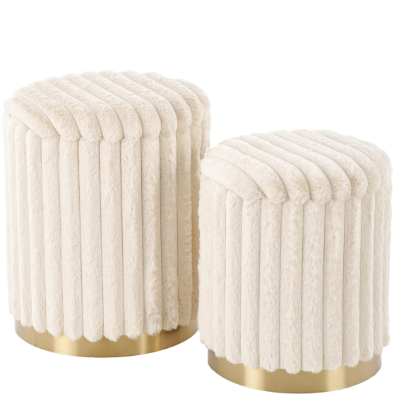 Zestaw dwóch puf FIDO Kremowy / Złoty Podstawowe