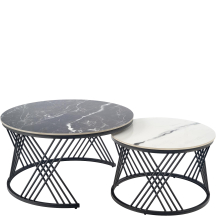 FLAMINGO czarny marmur / biały marmur / czarny Halmar Ława zestaw Podstawowe