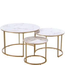 GILDA biały marmur / złoty Halmar Ława zestaw Podstawowe