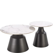 MAGNETA biały marmur / czarny Halmar Ława zestaw Podstawowe