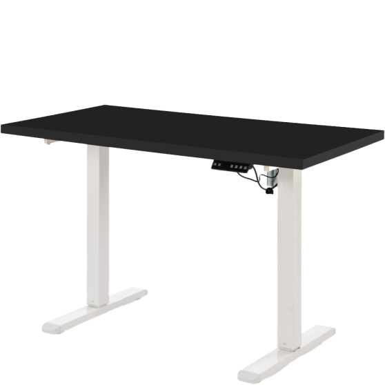 Biurko z regulowanym blatem B-54 Czarny / Biały Podstawowe