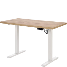 Biurko z regulowanym blatem B-54 Dąb Artisan / Biały Podstawowe