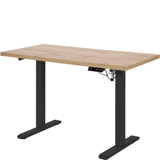 Biurko z regulowanym blatem B-54 Dąb Artisan / Czarny Podstawowe